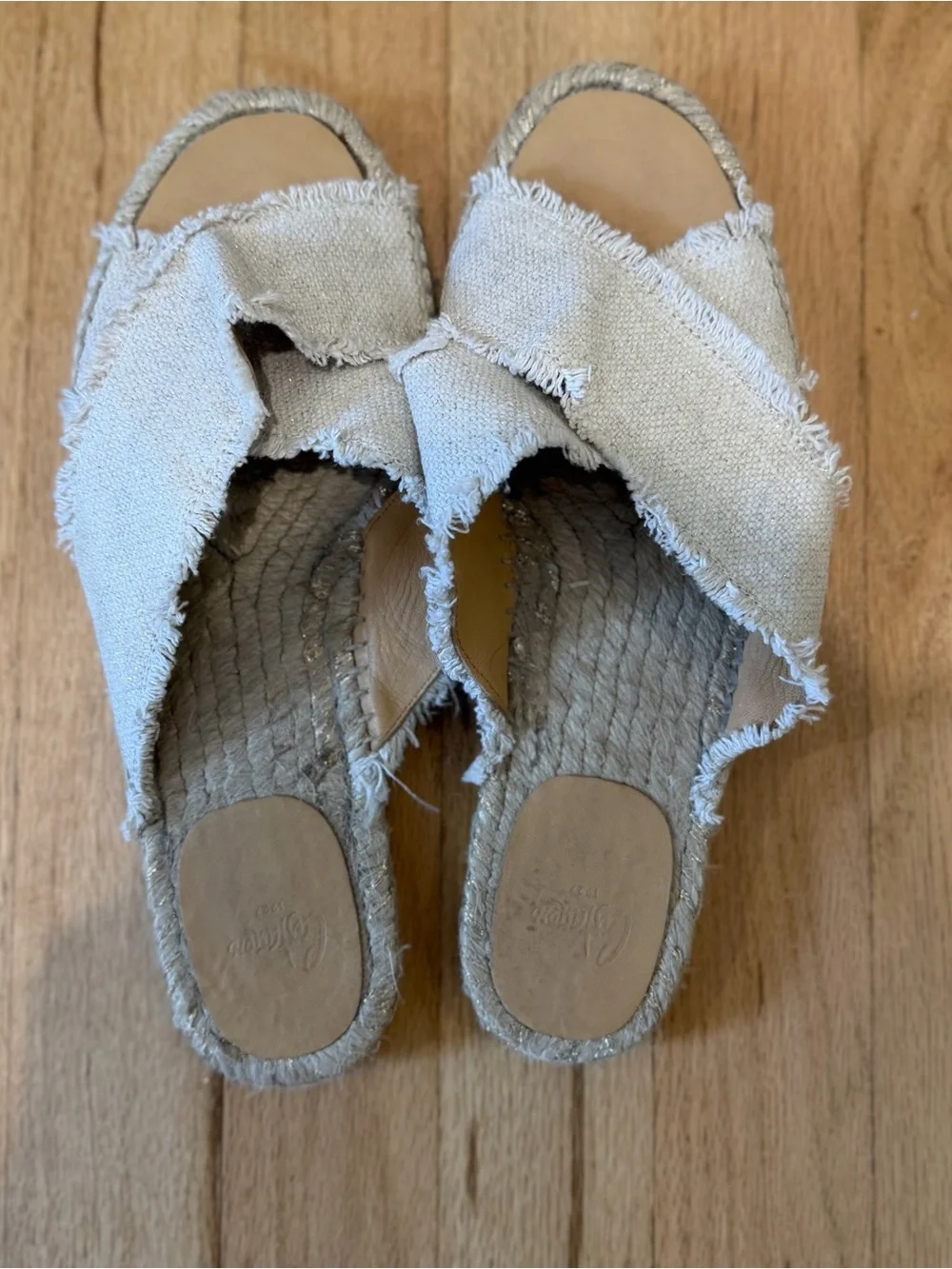 Castaner Palmera Linen Crisscross Slide Espadrilles Size 38